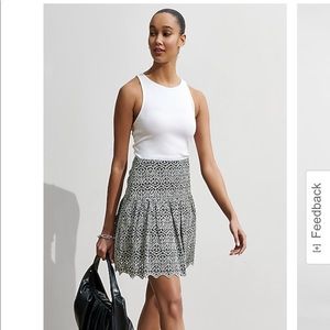 NWT Express High Waisted Scalloped Eyelet Lace Mini Skirt